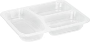 PP three compartment tray for sealing